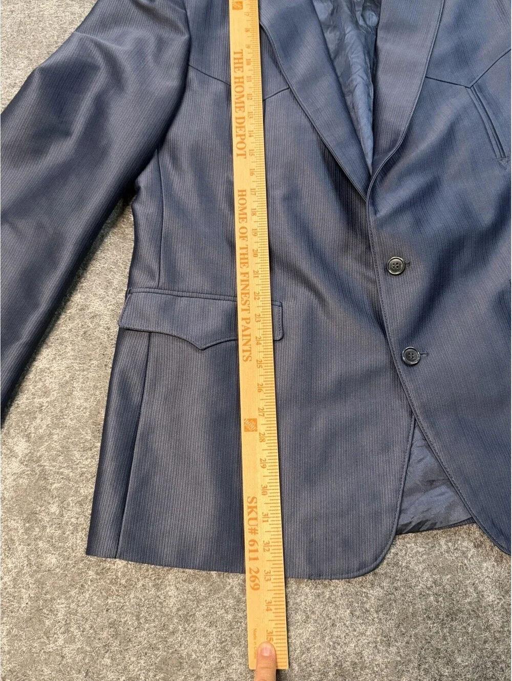 Circle S Western Sport Coat Blazer Mens 46L Blue 2 Button Cowboy USA Vintage